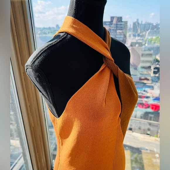 🆕 NICHOLAS 🧿 NWT Daija Twisted Two-Tone Ribbed Knit Midi Dress - Picture 6 of 16